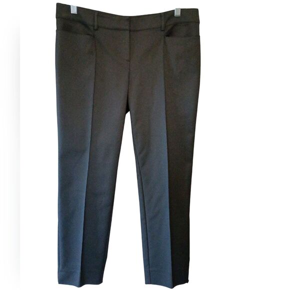 St. John Jennifer Split Ankle Pants Black Size 8 Caviar Collection Classic - Picture 1 of 4